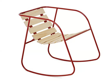 ROCKY - Rocking steel and wood garden chair by Nola Industrier - view 3